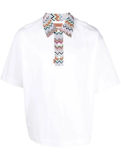 Shop Missoni Short Sleeve Polo Clothing In White