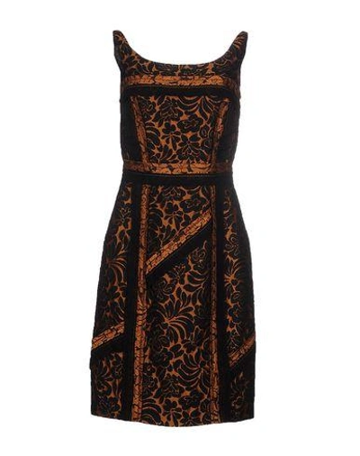Shop Prada Knee-length Dress In Brown