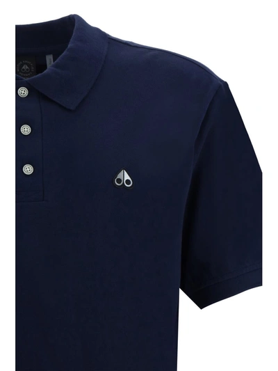 Shop Moose Knuckles Polo Shirts In Navy