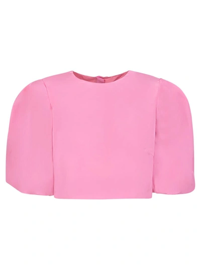 Msgm Pink Cropped Blouse In Pink