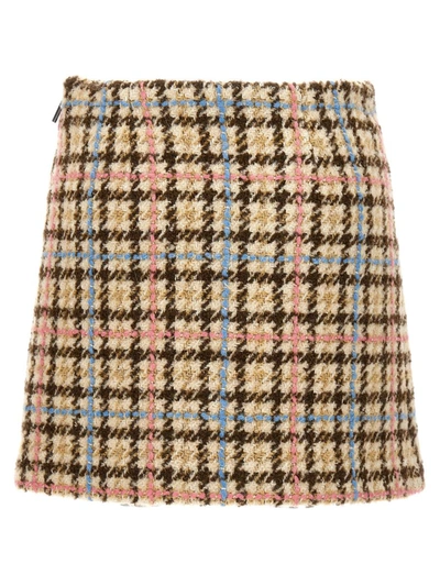 Shop Msgm Tweed Skirt In Multicolor