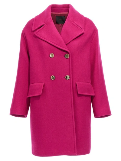 Shop Pinko 'effetto' Coat In Fuchsia