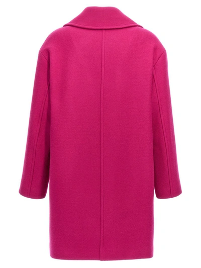 Shop Pinko 'effetto' Coat In Fuchsia