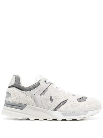 Shop Polo Ralph Lauren Trackstr 200-sneakers-low Top Lace Shoes In White