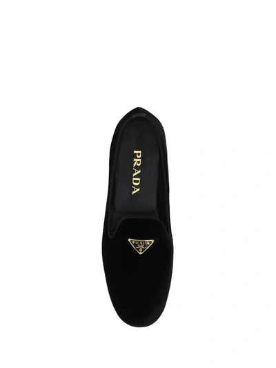 Shop Prada Loafers In Nero