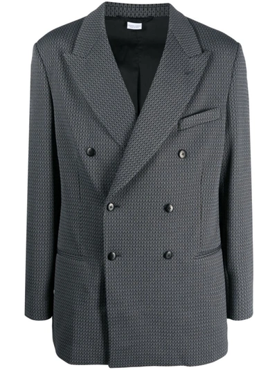 Shop Random Identities Punto Tessuto Blazer Clothing In Grey