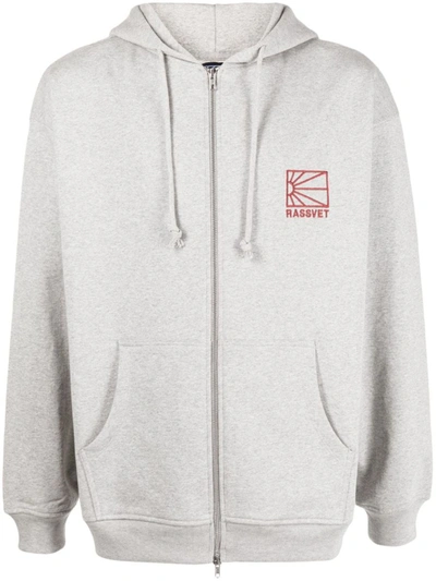 Shop Rassvet Logo Zipped Hoodie Clothing In Grey