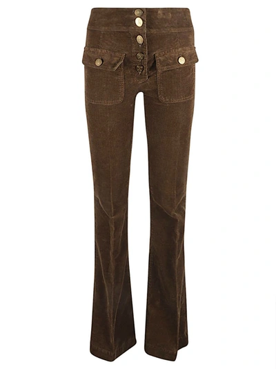 Shop Seafarer High-waisted Flare Leg Trousers In Brown