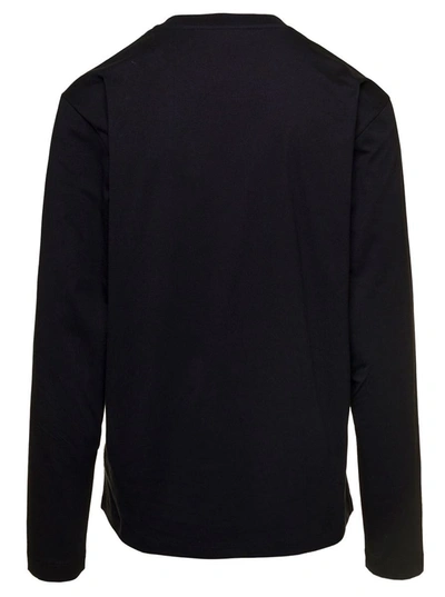 Shop Jil Sander Set Of Three Black Long Sleeve T-shirts With Logo Patch In Cotton Man
