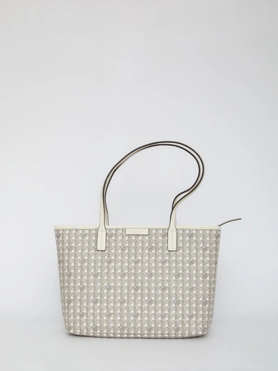 Shop Tory Burch Small Basketweave Tote Bag In Ivory