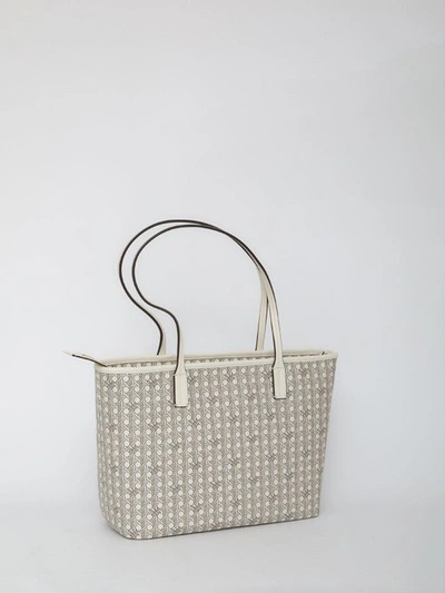 Shop Tory Burch Small Basketweave Tote Bag In Ivory