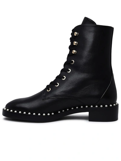 Shop Stuart Weitzman Sondra Leather Ankle Boots In Black