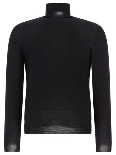 Shop Tagliatore "mike" Turtleneck Sweater In Black