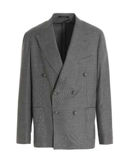 Shop Tagliatore 'montecarlo' Blazer Jacket In Gray