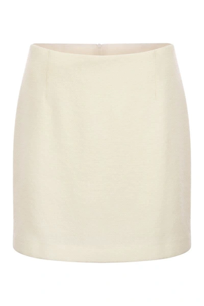 Shop Tagliatore May - Sponge Miniskirt In White