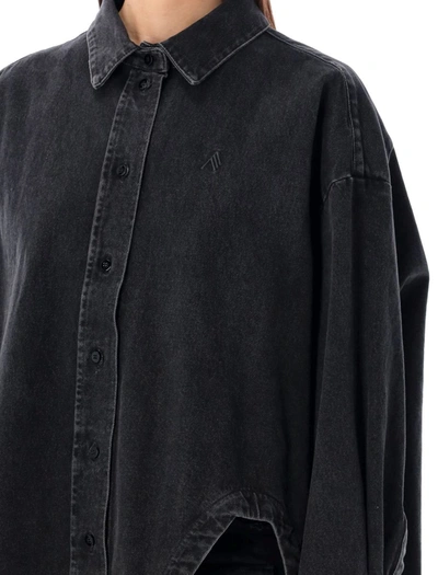 Shop Attico The  "diana" Denim Shirt In Black