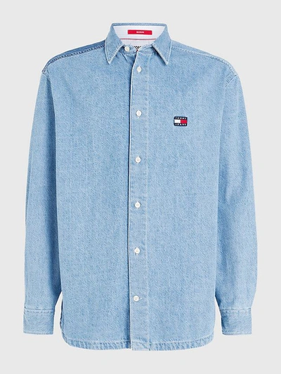 Shop Tommy Jeans Tjm Ovz Archive Denim Overshirt Clothing In Blue