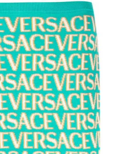 Shop Versace Skirts In Turquoise+azzurro