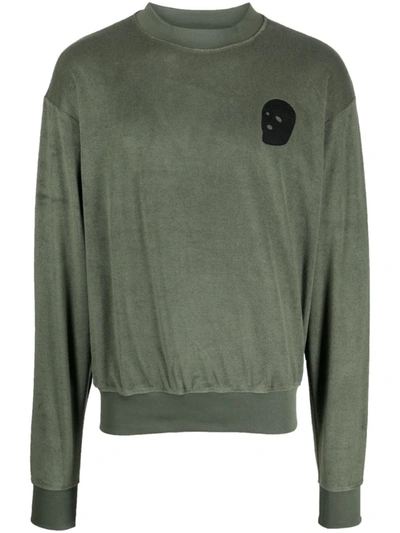 Youths In Balaclava Green Patch Sweatshirt In Green