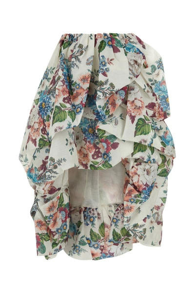 Shop Zimmermann Skirts In Ivorybarkclothprint