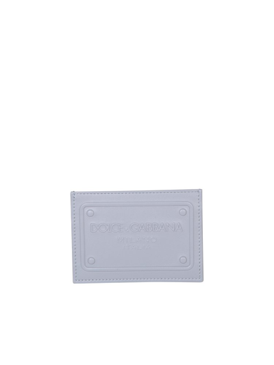 Shop Dolce & Gabbana Logo Embossed Card Holder In Grey