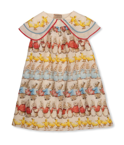 Shop Gucci Kids X Peter Rabbit Straight Hem Dress In Multi