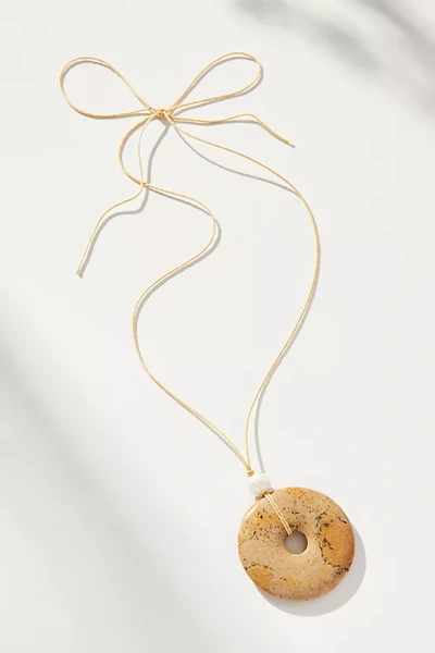 Shop Frasier Sterling Smooth Stone Pendant Necklace In Beige