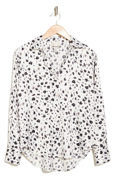 Shop Industry Republic Clothing Leopard Print Flowy Button-up Blouse In Snow Leopard