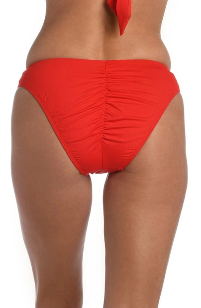 La Blanca Island Goddess Scoop Bikini Bottoms In Cherry