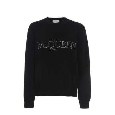 Shop Alexander Mcqueen Cotton Logo Sweaters