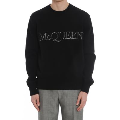 Shop Alexander Mcqueen Cotton Logo Sweaters