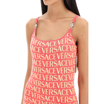 Versace Allover Logo-print Knitted Dress