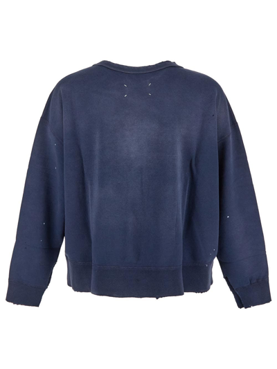 Shop Maison Margiela Washed Sweatshirt In Blue