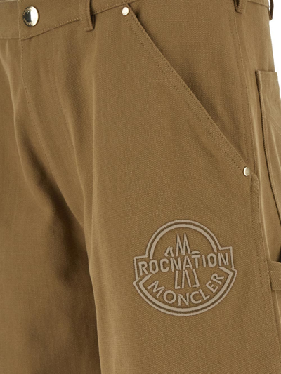 Shop Moncler X Roc Nation By Jay-z Logo Trouser In Beige