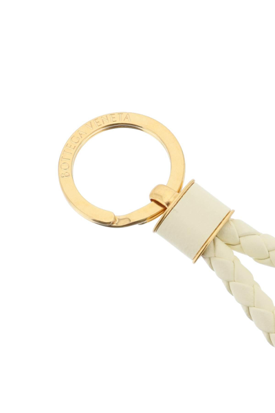 Bottega Veneta Intreccio Key Holder In Yellow