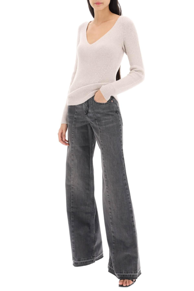 Shop Isabel Marant Noldy Wide Leg Jeans In Grey