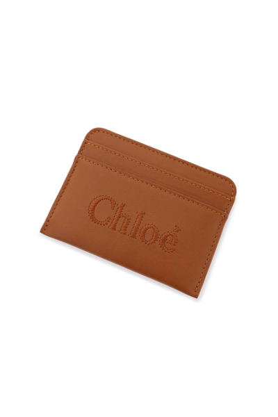 Shop Chloé Sense Card Holder In Brown