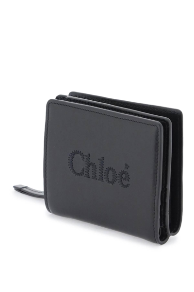 Shop Chloé Sense Compact Wallet In Black
