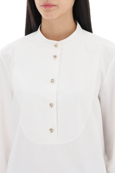 Shop Chloé Shirt With Knotted Gold Buttons In White