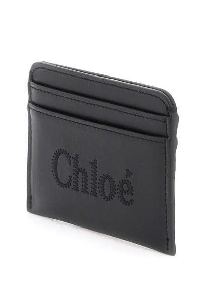 Shop Chloé Sense Card Holder In Black
