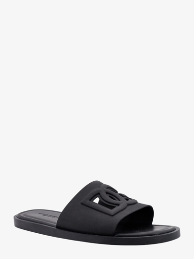 Shop Dolce & Gabbana Man Slide Man Black Sandals