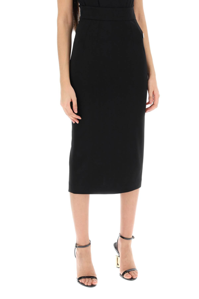 Shop Dolce & Gabbana Milano-stitch Pencil Skirt Women In Black
