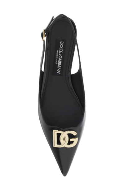 Shop Dolce & Gabbana Slingback Ballet Flats With Dg Logo Women In Black