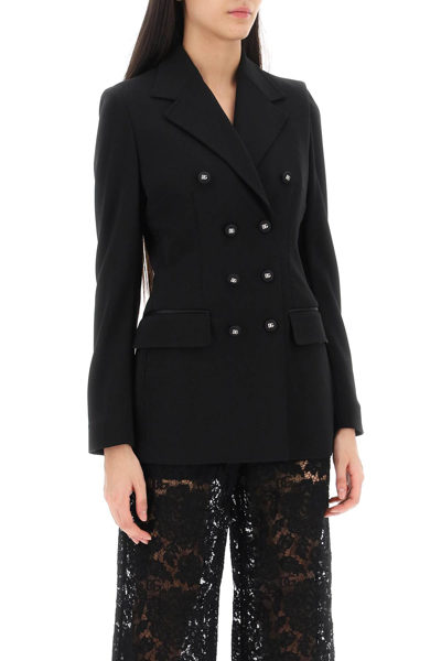 Shop Dolce & Gabbana Turlington Jacket In Milano Stitch Women In Black