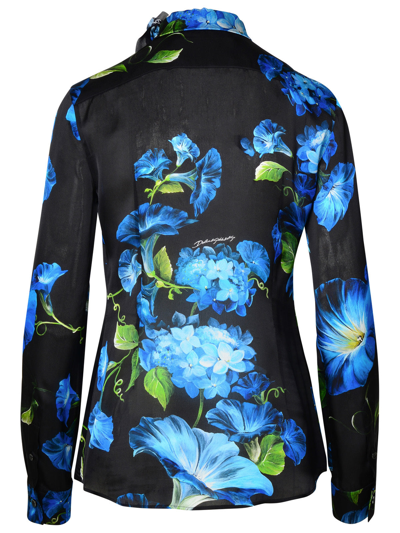 Shop Dolce & Gabbana Woman  Black Silk Shirt