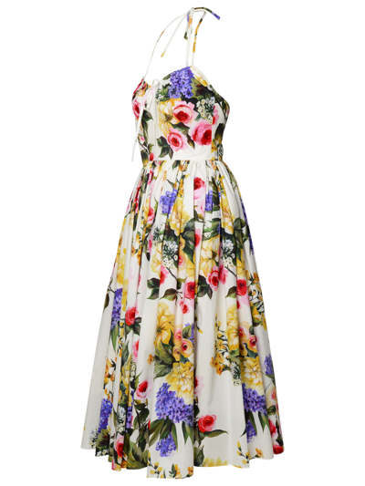 Shop Dolce & Gabbana Woman  Multicolor Cotton Dress