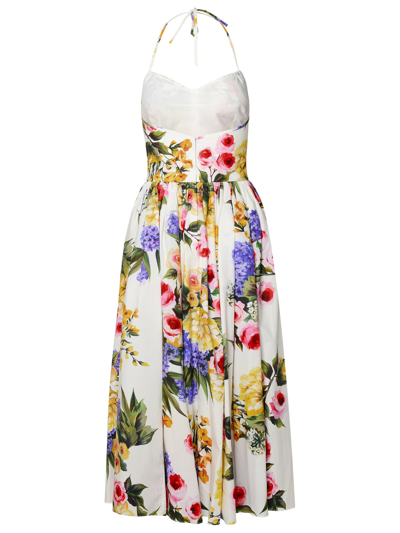 Shop Dolce & Gabbana Woman  Multicolor Cotton Dress