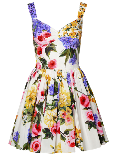 Shop Dolce & Gabbana Woman  Multicolor Cotton Blend Dress