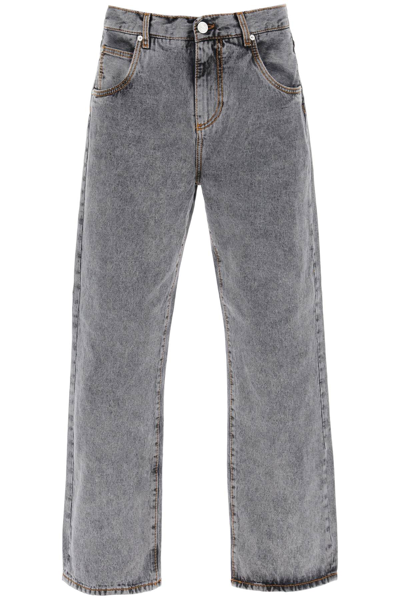 Shop Etro Easy Fit Jeans Men In Gray