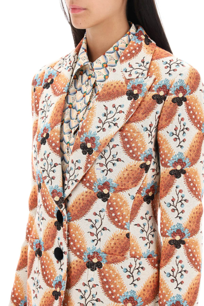 Shop Etro Jacquard Jacket With Floral Motif Women In Multicolor